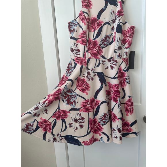 Jodi Kristopher Floral Fit and Flare Sleeveless Mini Dress Women’s Sz 9 Feminine - Picture 4 of 10